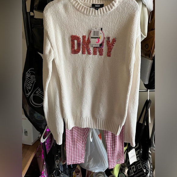 Dkny Other - New DKNY Pink Sequin Logo Knit
